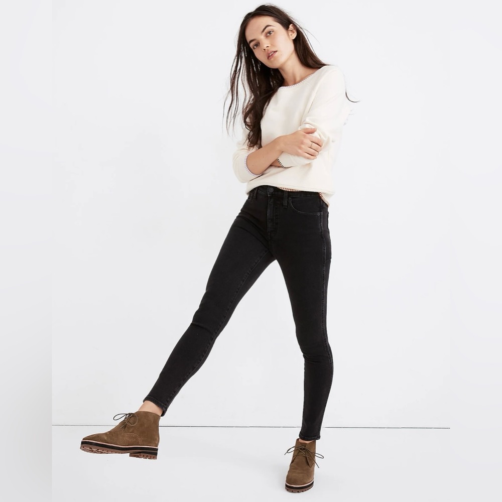 NWT Madewell Petite 10” High Rise Skinny Jeans in Starkey Wash Black | Size 23P